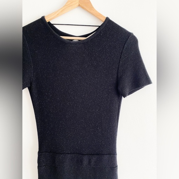 Zara Knit Black Shimmer Backless Knit Dress – Size Small - Picture 3 of 7